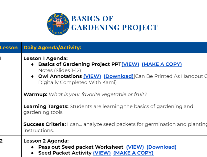 MS. Gardening Basics (2 Days)