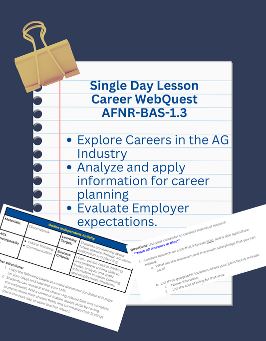 Single Day Sub-Career Webquest