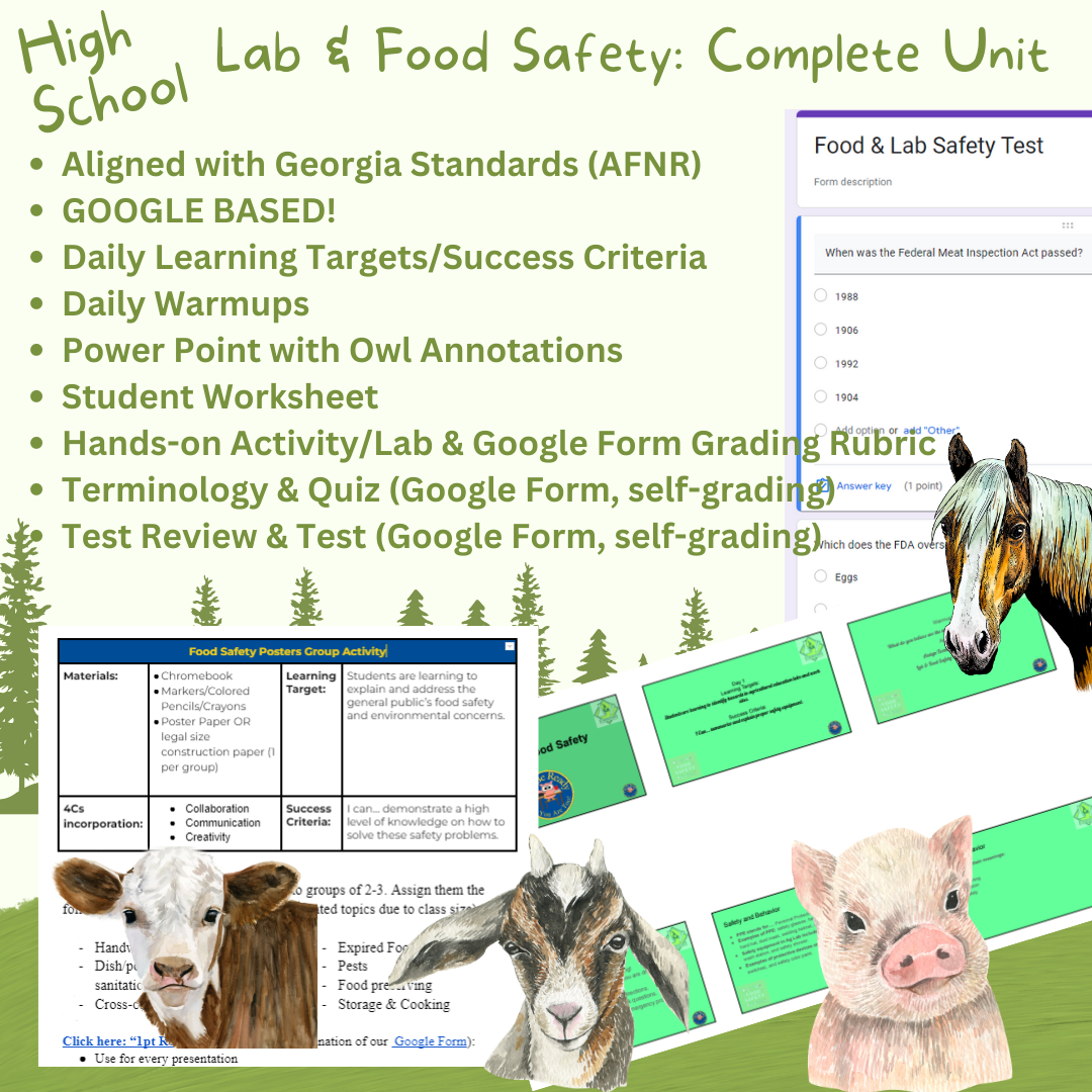 MS/HS. Lab & Food Safety- Unit (7 days)